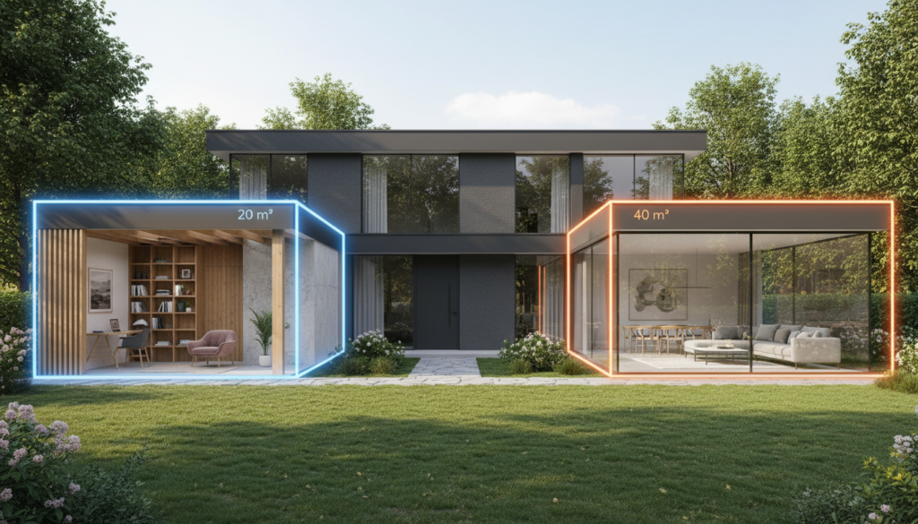 découvrez les différences entre la règle des 20 m² et 40 m² pour les seuils d'extension et comprenez comment elles impactent vos projets de construction.