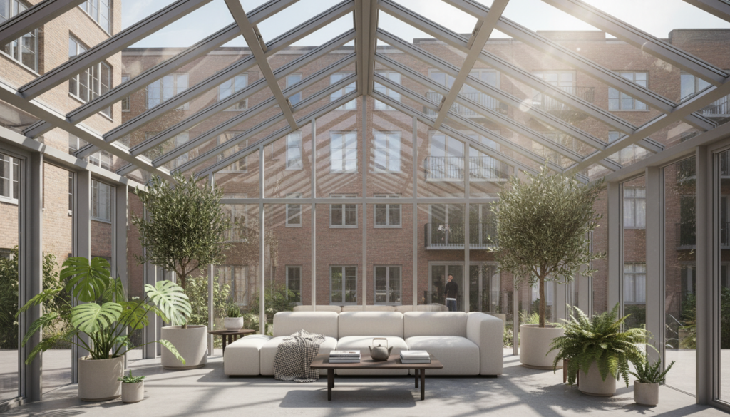 découvrez comment installer un puits de lumière ou une véranda tout en préservant votre intimité et en respectant les vues sur les étages des voisins.